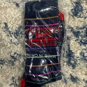 ALF Striped Socks with Red Text